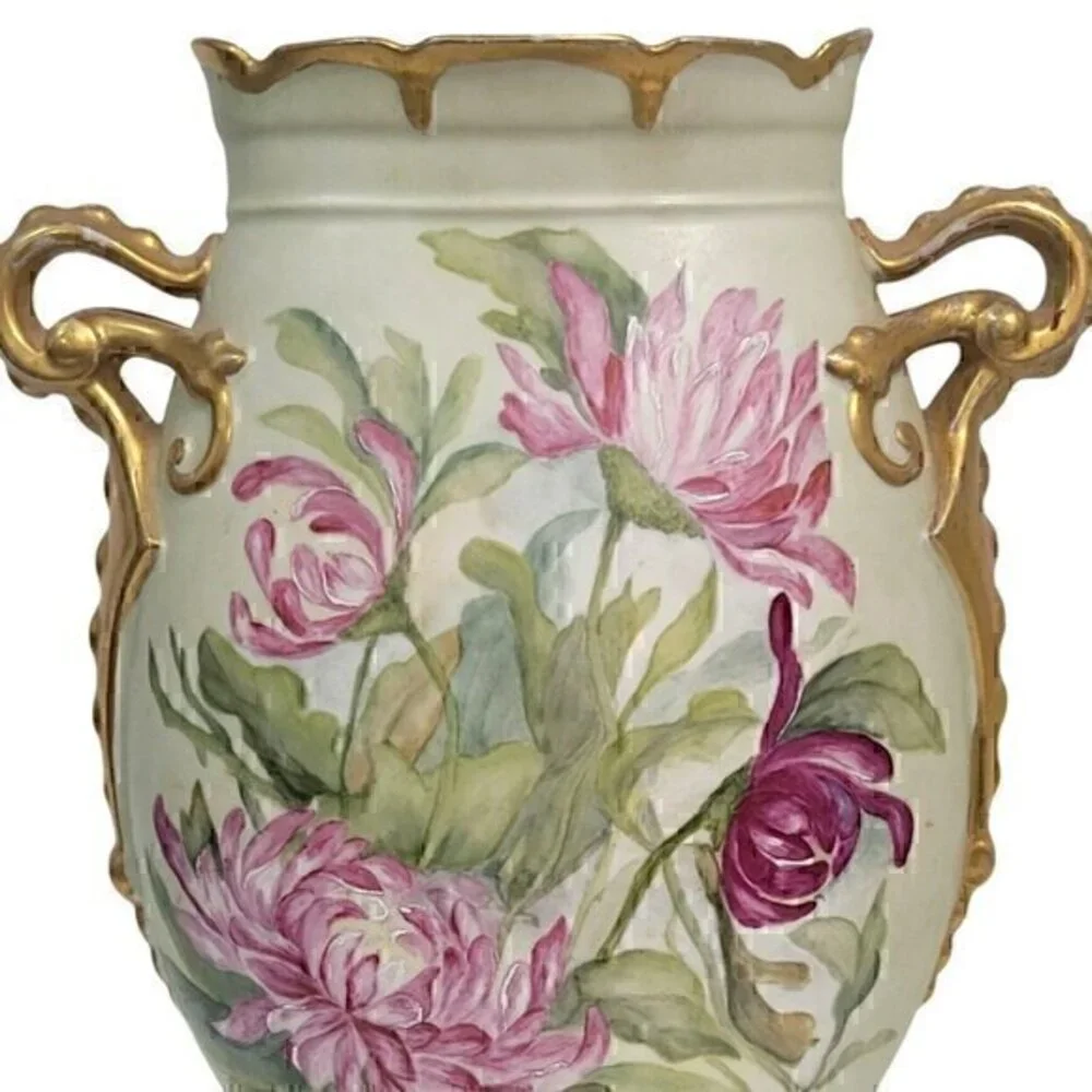 Antique Elite Limoges France Vase Floral Painted